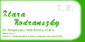 klara modranszky business card
