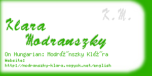 klara modranszky business card